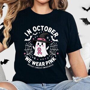 In October We Wear Pink Shirt, Breast Cancer Awareness Cancer Support Shirt 86